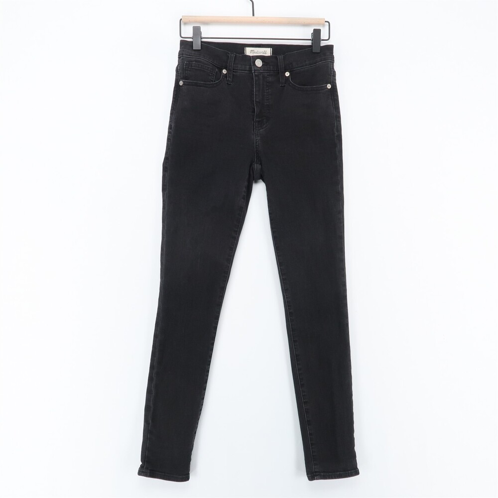 Madewell Jeans Womens 26 Black 9" High Rise Skinny Stretch Denim